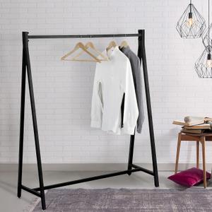 MyGift 47 Inch Modern Black Heavy Duty Metal A-Frame Wardrobe Clothing racks for hanging clothes, Commercial Grade Freestanding clothes racks for Bedroom Closet Clothes or Retail Display