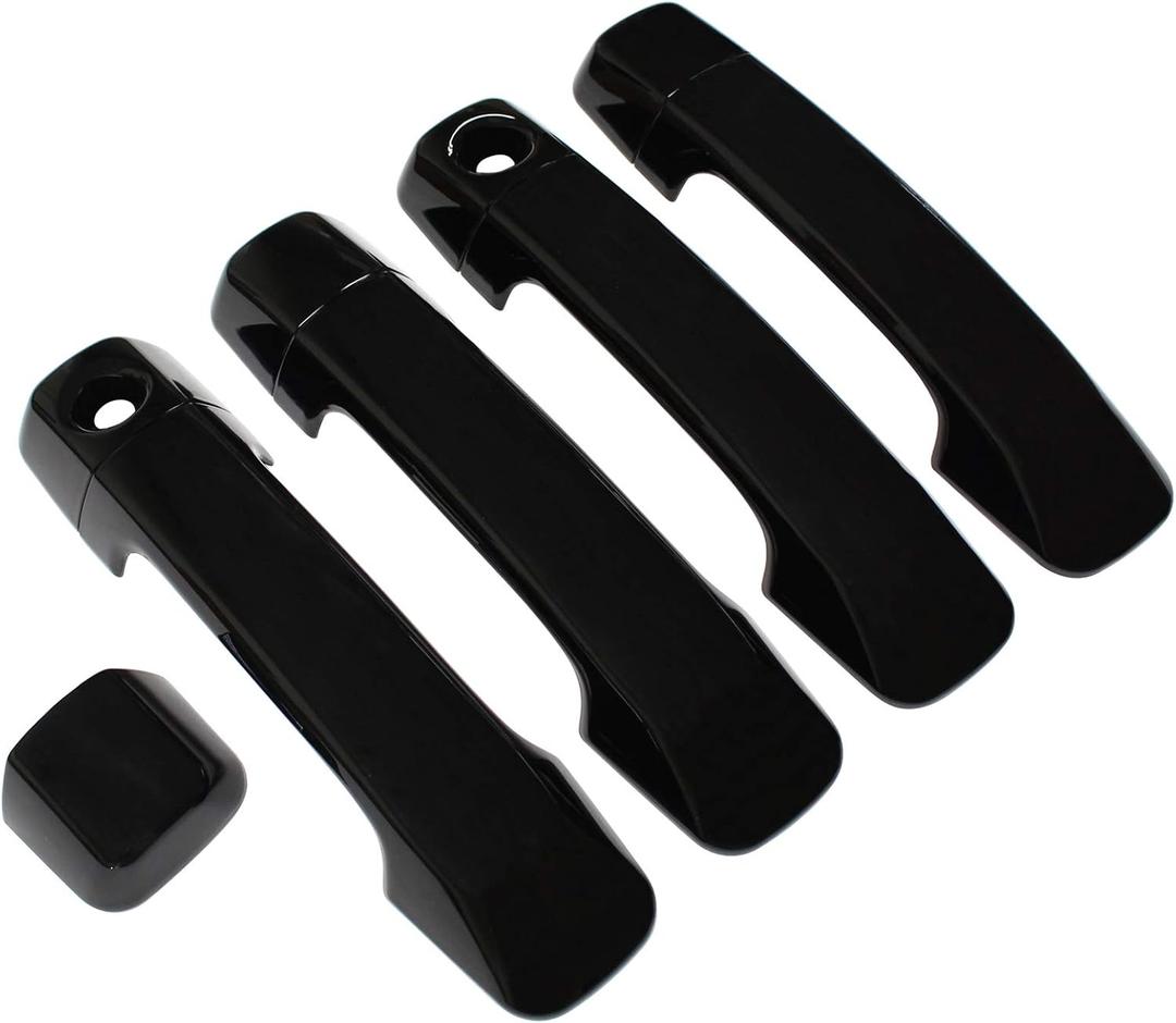 NewYall Black Exterior Door Handle Covers for Toyota Sequoia Tundra 2007-2021 Outer Front Rear Left Driver Right Passenger Side
