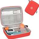 Hard Travel Case for Asthma Inhaler, Inhaler Spacer Case for Kids and Adults, Masks, Red (Bag Only)