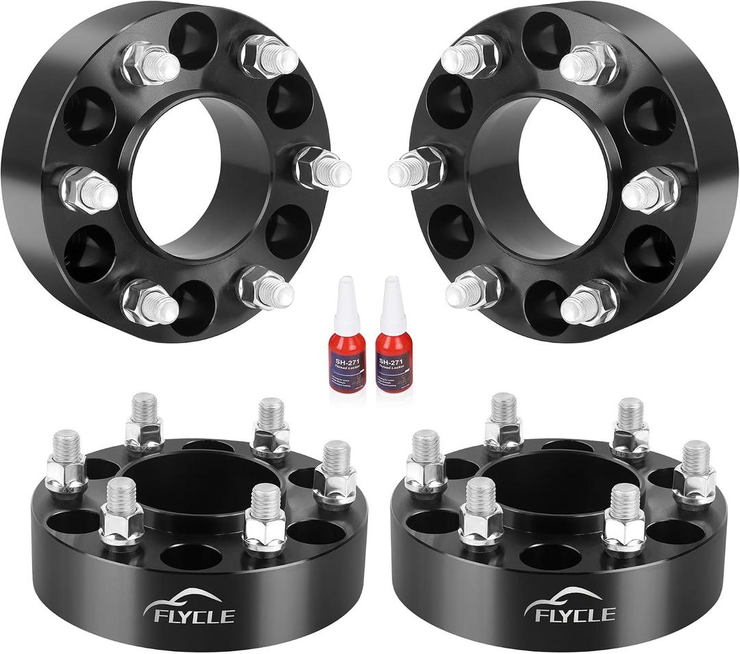 FLYCLE 6x5.5 Hubcentric Wheel Spacers for 2024 2025 2026 Tacoma with M14x1.5, 1.5 inch 6x139.7mm Wheel Spacer 95.2mm Center Bore for 2022-2026 Tundra,2023-2026 Sequoia,2021-2026 LX600,2023-2025 GX550