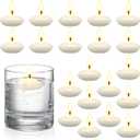 Nuanchu 20 Pcs White Floating Candles Centerpieces for Wedding 1.5 Inch Small Unscented Floating Candles Decoration for Valentine's Day Party Wedding Anniversary Holiday Party Gifts Home Pool Decor