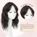 MARJORIE Hair Topper,14inch Hair Pieces for Women, Natural Looking Synthetic Wavy Wispy Clip in Bangs, 6.5x6.5 Base Full Coverage Fit Comfortabale, Perfect for Daily Using/Party