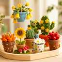 Needle Felting Kit for Beginners, 28 Colors Wool Roving DIY Succulent Plants Craft Set with Felting Needles, Pad & Tools, Wool Felt Kit for Mini Potted Plants Home Decoration & Christmas Gift