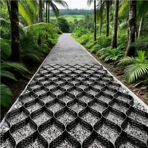 MYOYAY 4" Gravel Grid 9.8x16.4 ft Depth Geo Ground Grid 1885 lbs/sq ft Tensile Strength Geo Cell, Expandable Geogrid Stabilization System for Parking Lots, Slope Driveway, Garden, DIY