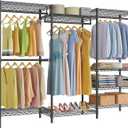 VIPEK V5 Plus Large Portable Closet Rack Freestanding Wardrobe Closet, Multi-Functional Clothes Rack Heavy Duty Metal Clothing Rack for Hanging Clothes, 85.4" L x 15.7" W x 76.4" H, Black