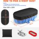 16x25 Ft Rectangular Pool Cover - Solar Oval Pool Covers for Rectangular Frame Pools with Winch and Cable, Heavy Duty Tear Resistant Pool Cover, Winter Pool Cover Ideal for Waterproof and Dustproof