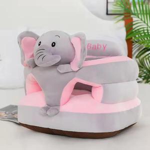 Baby Seat for 3-24 Month, Infant Back Support Floor Chair, Plush Cartoon Animals Baby Sofa, Toddler Floor Seater for Sitting Up, Portable Activity Seat for Babies (Elephant)
