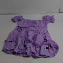 LYANER Women's Tie Back Off Shoulder Wrap Layer Ruffle Short Sleeve Mini Dress, L, Solid Light Purple