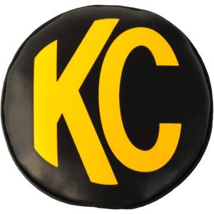 KC HiLites 5102 6" Soft Light Covers - Vinyl Black w/Yellow KC (Sold in Pairs)