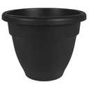 The HC Companies Caribbean Planter Pot - Outdoor & Indoor Plant Pot with Drainage Hole & Plug - Rolled Rim Plastic Pots for Plants & Flowers - Decorative Plant Pot (16" Black, Pack of 1)