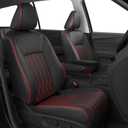 Customized for Honda Pilot Seat Covers Full Set, Custom Fit Pilot LX 2016 2017 2018 2019 2020 2021 2022 -Three Rows 8 Seats, Waterproof Faux Leather Full Coverage (BlackRed)