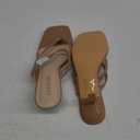 DREAM PAIRS Heels for Women Flip Flops Kitten Low Heels Open Square Toe Thong Heeled Sandals, Fashion Comfort Shoes for Party Casual Slides (9, Nude)