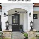Emliviar Outdoor Wall Lantern Lights, 1-Light Exterior Wall Sconce Lamp, Black Finish with Clear Seeded Glass, 2084B BK