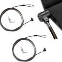 2 Pack Laptop Lock,Hardware Security Cable Lock,Tablet Locking Cable,2 Keys Sturdy Steel with 6.6 Feet Cable,for Samsung Lenovo Android and All Other Notebooks and Tablets ，Black