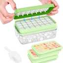 PHINOX Ice Cube Tray with Lid and Bin, 3 Pack Plastic Ice Cube Tray Molds, 84 pcs Ice Trays for freezer, Chilling Drinks, Whiskey & Cocktails, with Ice Container and Ice Scoop, BPA-Free