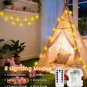 2 x YIQU Easter Decoration String Lights, 10FT 12LED Indoor Chick Mantel Garland Battery Operated with Remote Timer 8 Modes, Hemp Rope Banner for Fireplace Table Wall Spring Party Indoor Outdoor Decor