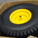 (2-Pack) 20x8.00-8 Rear Tire and Wheel Assemblies - 4 Ply Tubeless Tire Compatible Replacement for Riding Lawn Mowers - 3/4" Borehole, 3.5" Offset Hub and 3/16" Keyway (Yellow)