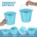 PATIKIL 5.9"x5.1" Small Metal Buckets with Handle, 6 Pcs Mini Galvanized Bucket Colorful Easter Buckets for Crafts Party Favors Decoration, Blue