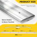 Aluminum Door Transition Strip 36" L x 2.4" W Metal Floor Threshold, 0.1" H Flat Profile forWood Tile Carpet Vinyl Concrete Flooring Gaps, Modern Doorway Protector Decoration (Silver)