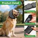 Dog Ear Covers for Bath, Dog Ear Muffs Noise Protection, Elastic Waterproof Ear Protector with Calming Hoodie Design for Fireworks, Vet Visits, Grooming (Gray, Small)