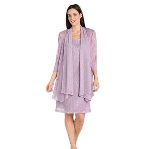 Solid Metallic Jacket Dress (Size 6)