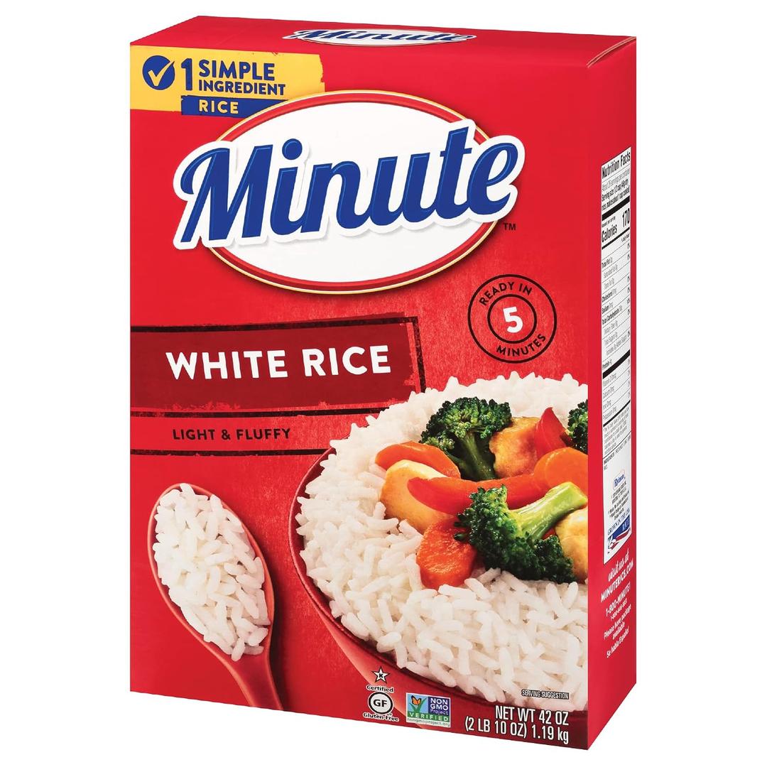 Minute White Rice, Instant White Rice for Quick Dinner Meals, 42-Ounce Box (EXP 06/23/28)