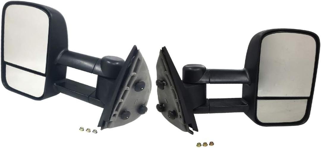 TOM - Pair Towing Mirror Manual For 2007-2014 Chevrolet Silverado 1500 2500 HD 3500 HD GMC Sierra 2500 HD 3500 HD 25815970 25815971