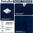 6Pcs 6FT Navy Blue Round Spandex Tablecloth 72 inch Stretchable Table Cover Tight Fit Stretch Tablecover Wrinkle Resistant Washable Table Cloth for Weddings Birthday Banquets Parties Festival