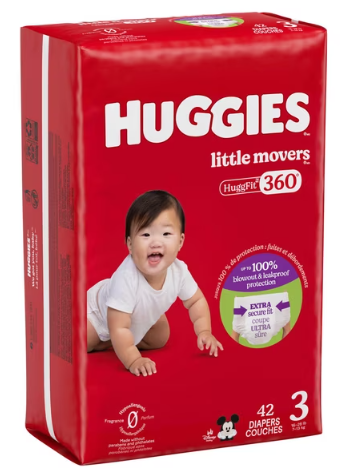 Huggies Little Movers 42 Diapers, Size 3
