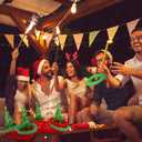 9 Pcs Inflatable Christmas Games Set Snowmen Christmas Tree Ring Toss Game 8 Ring for Xmas Party Favors Indoor Outdoor Game