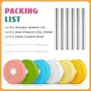 6 Plastic Pack Mason Jar Lids, Colorful Wide Mouth Mason Jar Drinking Lids Compatible for Mason Jar, Canning Ball Jars, with Straws and Cleaning Brush (JAR NOT INCLUDES)
