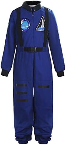 ReliBeauty Boys Girls Kids Children Astronaut Role Play Costume, Royal, 6/ 120
