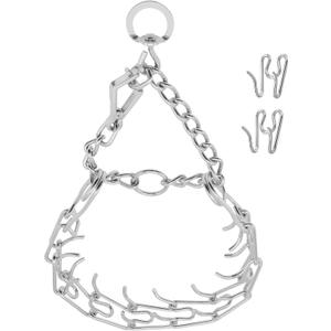 Prong Pinch Collar for Dogs with Quick Release Buckle, Adjustable Training Collar for Small Medium Large Dogs, Helps Prevent Dog from Pulling (3.0mm, Neck Size 19"-21"), Silver