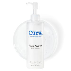 Cure by Toyo | Aqua Gel Gentle Exfoliator | Clear and Softer Skin | Non-Abrasive Face and Body Cleanser | Sensitive Skin | Big Size 8.82oz, EXP 03/09/2030