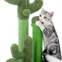 PAWZ Road Cat Scratching Post Cactus Cat Scratcher Featuring with 3 Scratching Posts and Dangling Ball-Medium 23 Inches