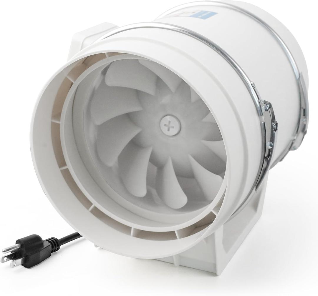 Voltset 8 Inch Duct Fan, Inline Ventilation Exhaust Fan, 740 CFM Duct Intake High Efficiency Air Fan for Vent Bathroom, Kitchen, Grow Tent, Hydroponics, 3D Printer, 8" Basic