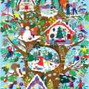 Galison Deck The Hollows Puzzle – 1000 Piece Holiday Puzzle with Illustrated Tree Scenes, 20 inches by 27 inches