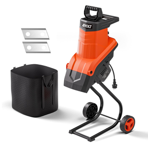 AIVOLT Wood Chipper Shredder 1800w Electric Leaf Mulcher Shredder with Collection Bag 1.8-inch Cutting Diameter 15-Amp for Mulching, Composting and Yard Cleanup