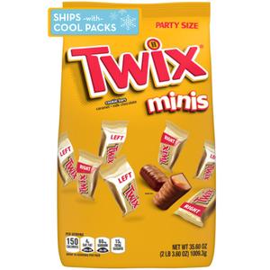 TWIX Caramel Minis Size Chocolate Cookie Bar Candy Bag, 35.6 oz, 95 pieces, Best By:12/01/25