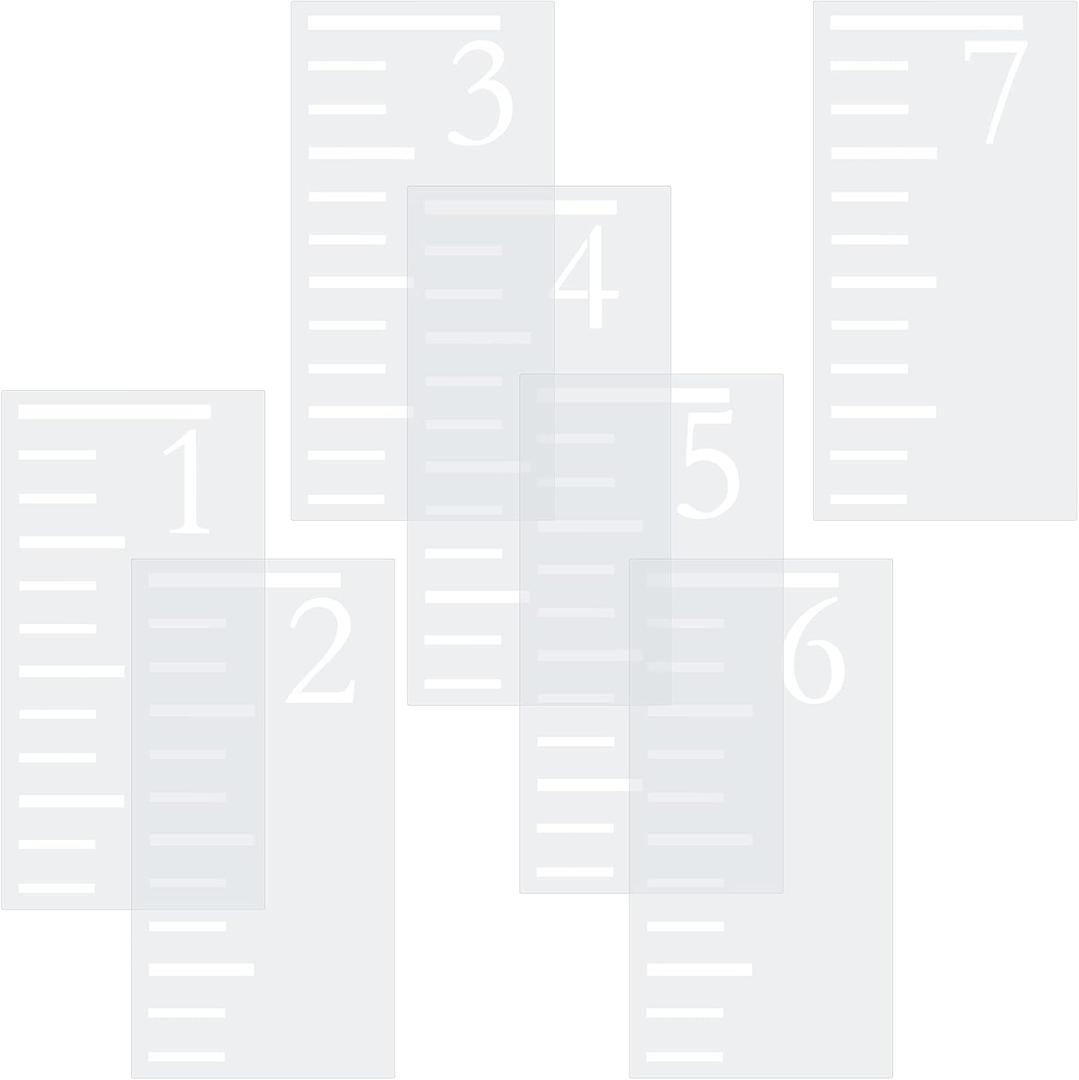 7 Feet Growth Chart Stencil, Kids Height Growth Chart Reusable Ruler Template Painting on Wood, Measuring Kids Height Wall Decor, Rustic Decor for Farmhouse, 7 Pieces