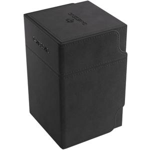 Watchtower 100+ XL Convertible Deck Box - Double-Sleeved Card Storage - Card Game Protector - Nexofyber Surface - Holds Up to 100 Cards - Black Color - Made by Gamegenic
