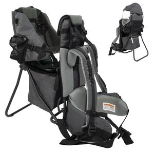 Baby Backpack Carrier for Hiking, Toddler Hiking Backpack with Rain & Sun Hood Adjustable Straps & Waist Belt Ergonomic Child Carrier Foldable Frame Lightweight Large Capacity for Outdoor Travel