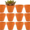 Mini Terracotta Clay Flower Pots 2 inch with Drainage Holes for for Tiny Cactus Herb lithop,Small Succulent Planter Nursery Plant Pot for Home Garden Table DIY Hand Craft Gift Decoration-12 Pack