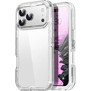 AICase for iPhone 17 Pro Max Case Clear 3 in 1 Heavy Duty Drop Protection Full Body Rugged Shockproof/Dust Proof 3-Layer Military Protective Tough Durable Cover for iPhone 17 Pro Max 6.3"_910