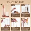 2 in 1 Incense Holder for Sticks with Glass Ash Catcher, Upside Down Anti-Ash Incense Stick Burner, Modern Vertical Incense Holder for Yoga, Spa, Meditation and Home Decor Reddish Brown