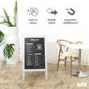 Ilyapa Wooden A-Frame Sign with Eraser & Chalk - 40 x 20 Inches Magnetic Sidewalk Chalkboard White Menu Display for Restaurant, Business Or Wedding