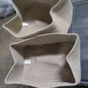 3 Pack Small Storage Baskets for Organizing, Cute Woven Decorative Gift Baskets for Shelves, Mini Closet Organizer Bins with Handles, 16''Lx10''Wx8''H-Brown