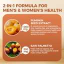 Pumpkin Seed Oil with Saw Palmetto Capsules 2-in-1 Formula, Cold-Pressed Virgin Oil, 300 Softgels | Essential Fatty Acids | Supports Hair Growth, Bladder & Prostate Health | Non-GMO(1 PACK)
