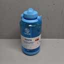 Takeya Tritan 64 oz Motivational Water Bottle with Straw Lid - Durable, BPA-Free - With Time Marker - Leakproof & Non-Slip Bumper - Breezy Blue