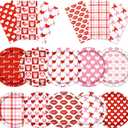 Valentine Party Plates and Napkins,60pcs Valentines Day Party Decorations Tableware Red and Pink Heart Paper Plates and Napkins for Valentine Party Supplies